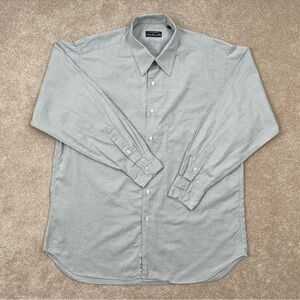 Gitman Bros Shirt Adult 16.5 Gray Button Up Cotton Long Sleeve Dress Shirt Men